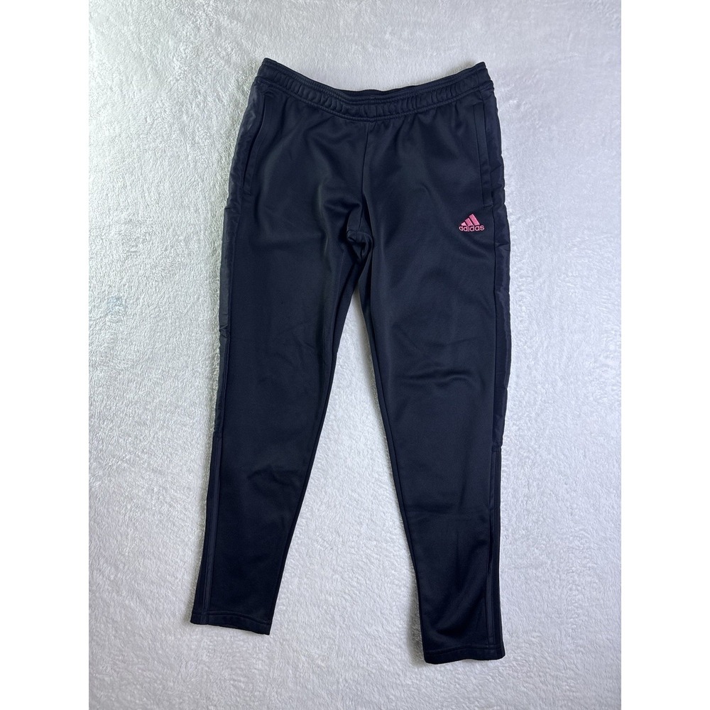 Adidas Tiro Track Pants Black And Pink Women's Size Medium Workout Sweatpants
